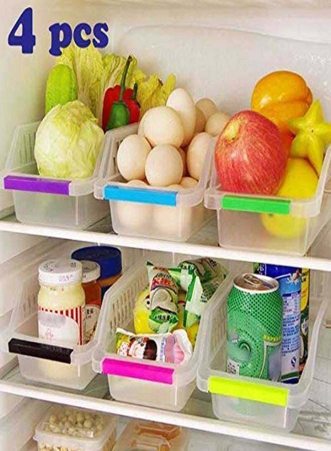 NEWON 4 Pcs Fridge Space Saver Organizer Slide Storage Rack Shelf Drawer - Image 4